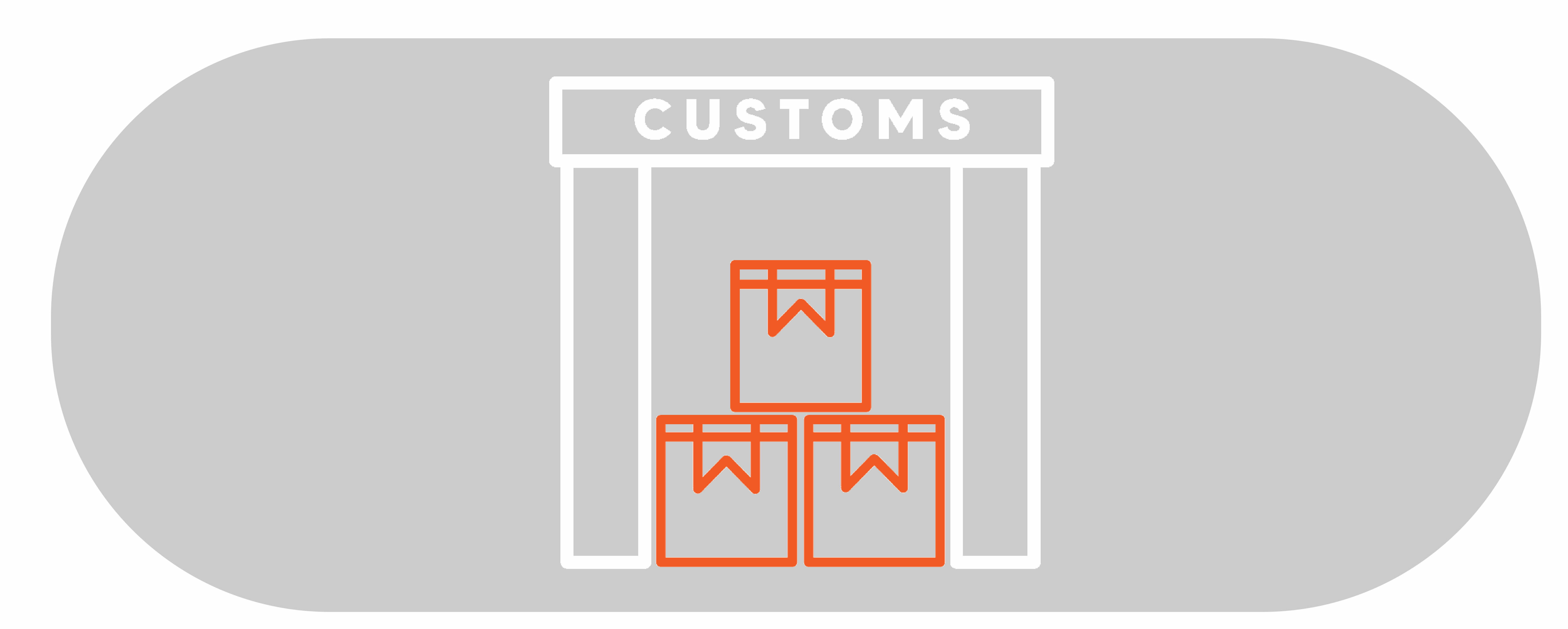Customs clearance vector art with three boxes stacked neatly against a grey background
